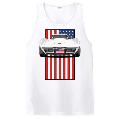 Usa Flag And Muscle Car American PosiCharge Competitor Tank