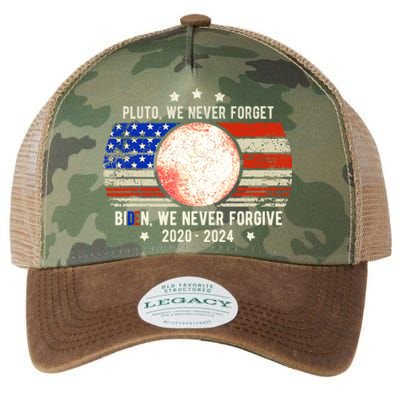 Usa Flag Anti Biden We Never Forgive Never Forget Pluto Gift Legacy Tie Dye Trucker Hat