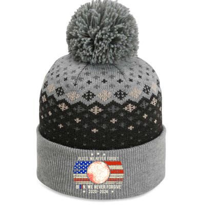 Usa Flag Anti Biden We Never Forgive Never Forget Pluto Gift The Baniff Cuffed Pom Beanie