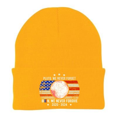 Usa Flag Anti Biden We Never Forgive Never Forget Pluto Gift Knit Cap Winter Beanie