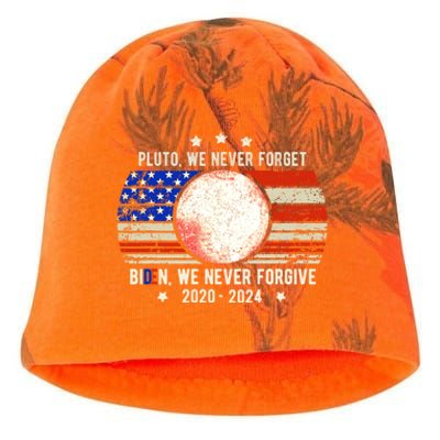 Usa Flag Anti Biden We Never Forgive Never Forget Pluto Gift Kati - Camo Knit Beanie