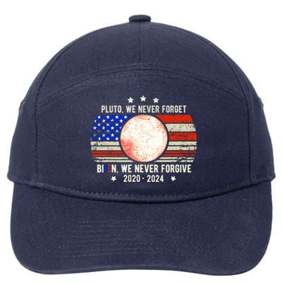 Usa Flag Anti Biden We Never Forgive Never Forget Pluto Gift 7-Panel Snapback Hat