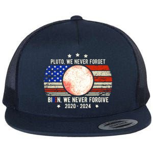 Usa Flag Anti Biden We Never Forgive Never Forget Pluto Gift Flat Bill Trucker Hat