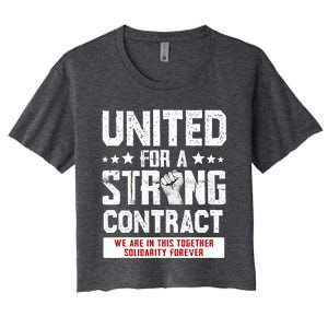 United For A Strong Contract UAW Union Strike UAW Strong Women's Crop Top Tee