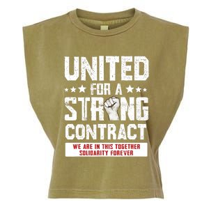 United For A Strong Contract UAW Union Strike UAW Strong Garment-Dyed Women's Muscle Tee