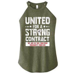 United For A Strong Contract UAW Union Strike UAW Strong Women's Perfect Tri Rocker Tank