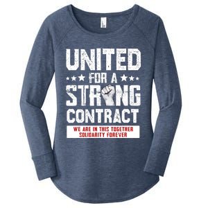 United For A Strong Contract UAW Union Strike UAW Strong Women's Perfect Tri Tunic Long Sleeve Shirt