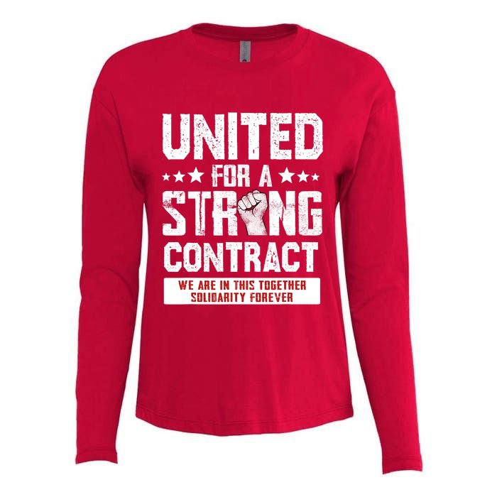 United For A Strong Contract UAW Union Strike UAW Strong Womens Cotton Relaxed Long Sleeve T-Shirt