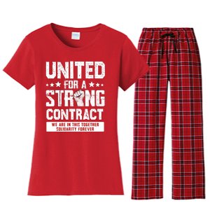 United For A Strong Contract UAW Union Strike UAW Strong Women's Flannel Pajama Set