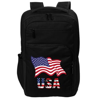 Usa Flag American United States Of America Impact Tech Backpack