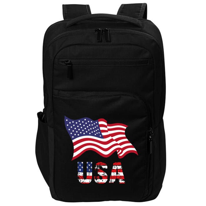 Usa Flag American United States Of America Impact Tech Backpack