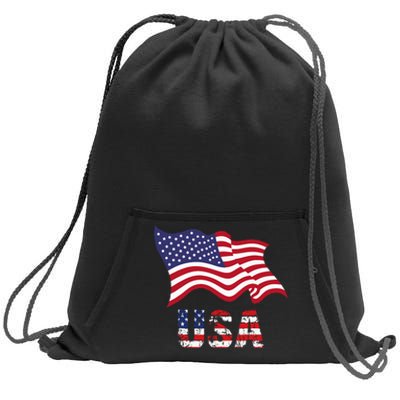 Usa Flag American United States Of America Sweatshirt Cinch Pack Bag