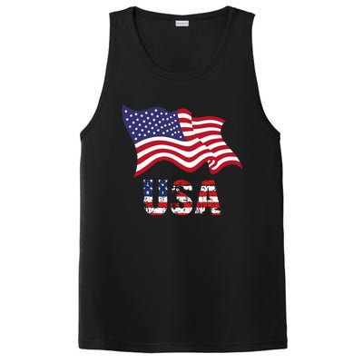 Usa Flag American United States Of America PosiCharge Competitor Tank