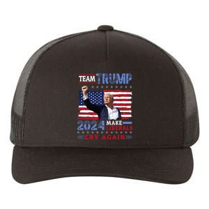 Us Flag American Team Trump 2024 Make Liberals Cry Again Yupoong Adult 5-Panel Trucker Hat