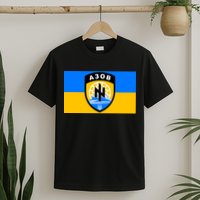 Ukraine Flag Azov Battalion A30B Shield Special Forces T-Shirt