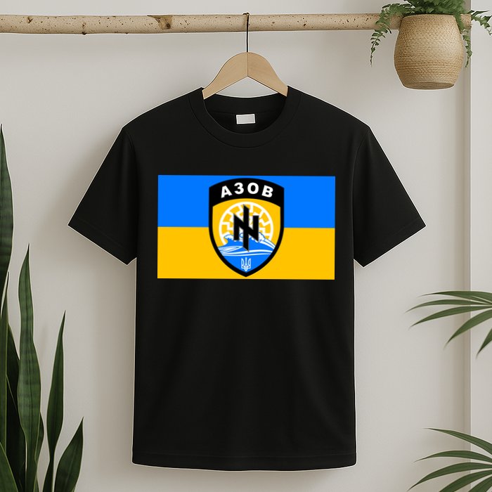 Ukraine Flag Azov Battalion A30B Shield Special Forces T-Shirt