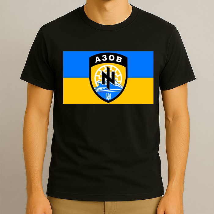 Ukraine Flag Azov Battalion A30B Shield Special Forces T-Shirt
