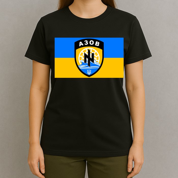 Ukraine Flag Azov Battalion A30B Shield Special Forces T-Shirt