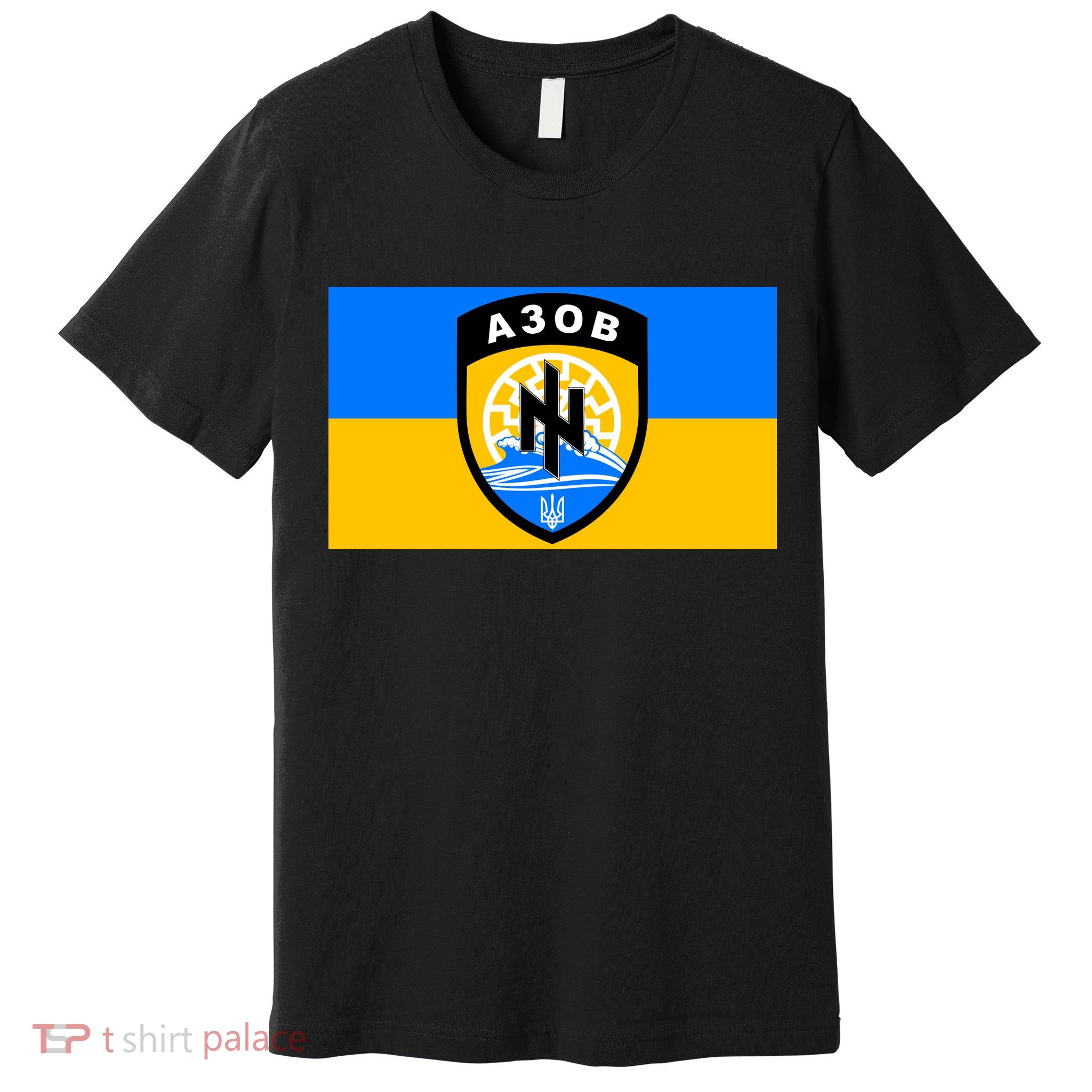 Ukraine Flag Azov Battalion A30B Shield Special Forces Premium T-Shirt