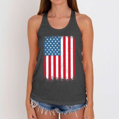 USA Flag American Flag United States of America 4th of July Women's Knotted Racerback Tank