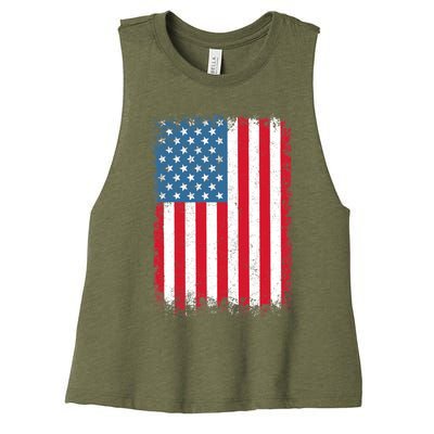 USA Flag American Flag United States of America 4th of July Women's Racerback Cropped Tank