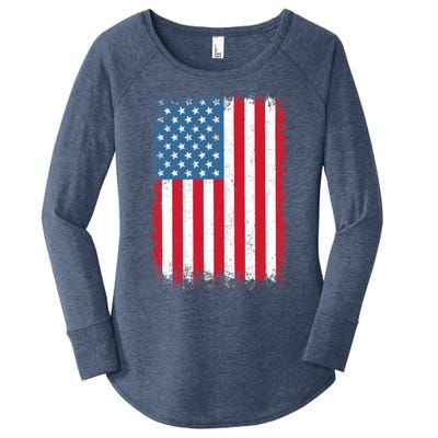 USA Flag American Flag United States of America 4th of July Women's Perfect Tri Tunic Long Sleeve Shirt