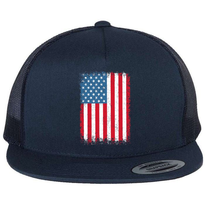 USA Flag American Flag United States of America 4th of July Flat Bill Trucker Hat