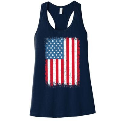 USA Flag American Flag United States of America 4th of July Women's Racerback Tank