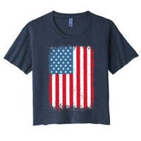 USA Flag American Flag United States of America 4th of July Women's Crop Top Tee