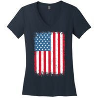 USA Flag American Flag United States of America 4th of July Women's V-Neck T-Shirt