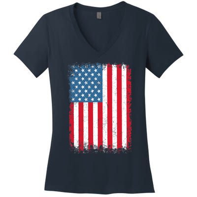 USA Flag American Flag United States of America 4th of July Women's V-Neck T-Shirt