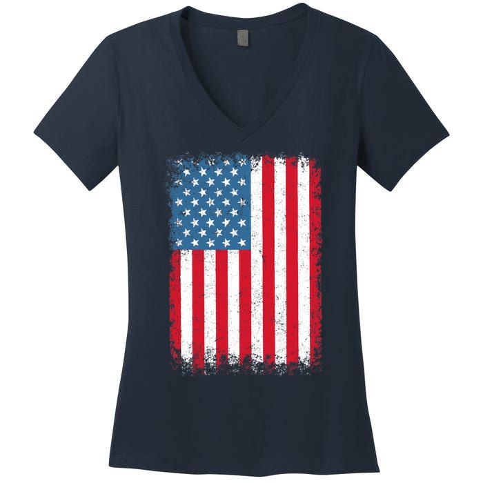 USA Flag American Flag United States of America 4th of July Women's V-Neck T-Shirt