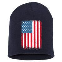 USA Flag American Flag United States of America 4th of July Short Acrylic Beanie