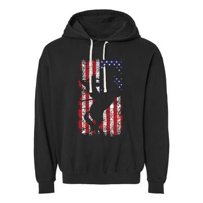 Usa Flag American Pride Texas Equestrian 4th Of July Garment-Dyed Fleece Hoodie