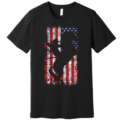 Usa Flag American Pride Texas Equestrian 4th Of July Premium T-Shirt