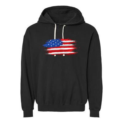 USA Flag American Flag United States of America 4th of July Garment-Dyed Fleece Hoodie