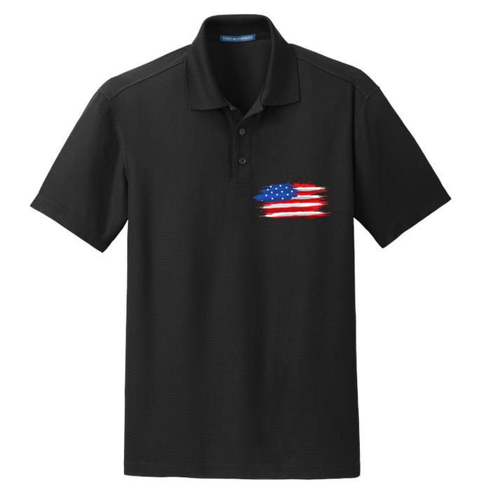 USA Flag American Flag United States of America 4th of July Dry Zone Grid Polo