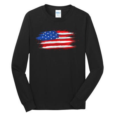 USA Flag American Flag United States of America 4th of July Tall Long Sleeve T-Shirt