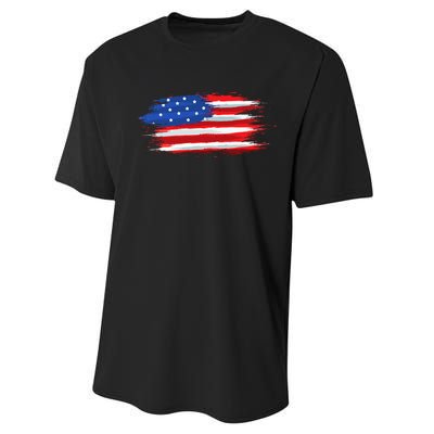 USA Flag American Flag United States of America 4th of July Performance Sprint T-Shirt