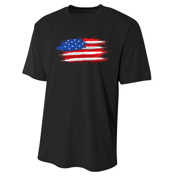 USA Flag American Flag United States of America 4th of July Performance Sprint T-Shirt