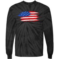 USA Flag American Flag United States of America 4th of July Tie-Dye Long Sleeve Shirt