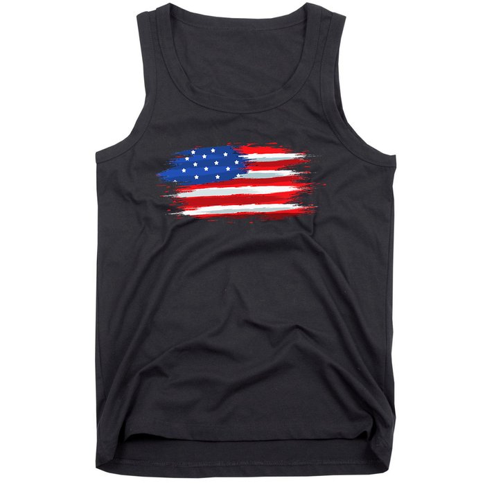 USA Flag American Flag United States of America 4th of July Tank Top