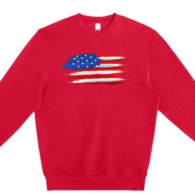 USA Flag American Flag United States of America 4th of July Premium Crewneck Sweatshirt