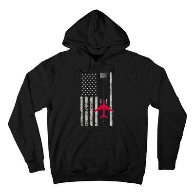 Us Flag Airport Runway! Airplane Pilot Hoodie