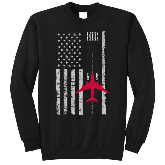 Us Flag Airport Runway! Airplane Pilot Sweatshirt