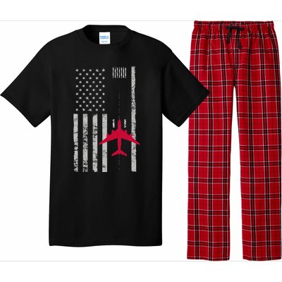 Us Flag Airport Runway! Airplane Pilot Pajama Set