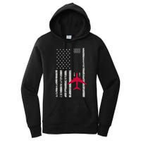 Us Flag Airport Runway! Airplane Pilot Women's Pullover Hoodie