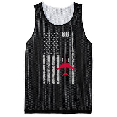 Us Flag Airport Runway! Airplane Pilot Mesh Reversible Basketball Jersey Tank