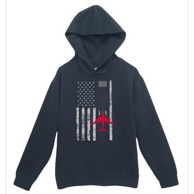 Us Flag Airport Runway! Airplane Pilot Urban Pullover Hoodie