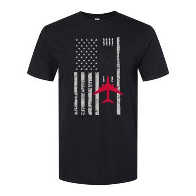 Us Flag Airport Runway! Airplane Pilot Softstyle CVC T-Shirt